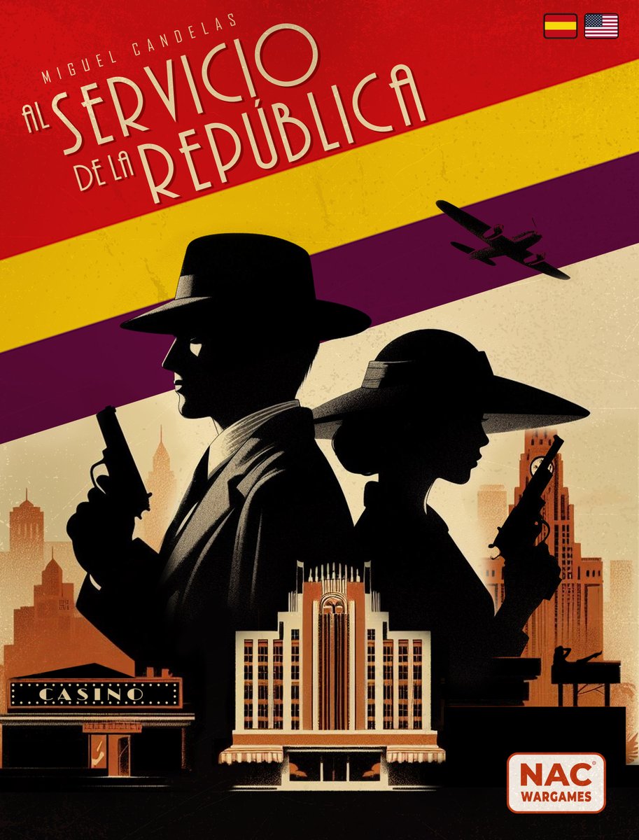 NACWargames's tweet photo. Al Servicio de la República, de @MikiCandelas. Nuestra última incorporación al P500, es un semicooperativo temático ambientado en los convulsos años 30, donde se juega con la diplomacia, la propaganda y el espionaje. Más información: https://t.co/ZsgFyNckRi https://t.co/ZIylUeAB5l
