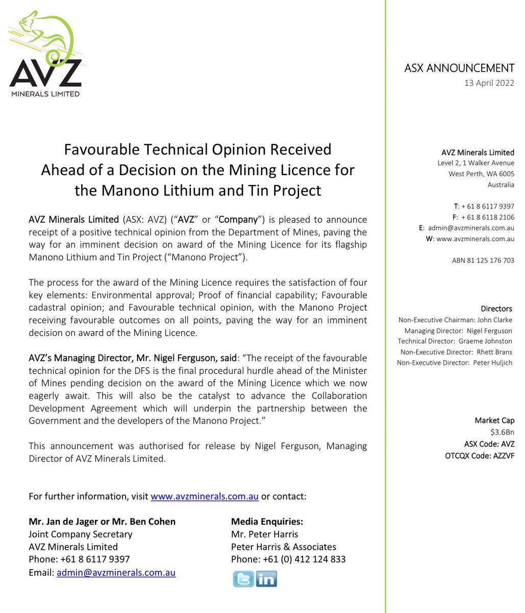 In your à deux ans, la compagnie Australienne $AVZ avait officiellement obtenu sa licence pour exploiter le Litium de Manono dans le Tanganyika, malheureusement l’exploitation n’a jamais démarré à cause des blocages administratifs à Kinshasa, la compagnie a porté plainte contre…