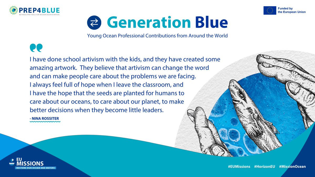 Empowering the next generation through artivism! 🌟 @JaninaRossiter's passion for ocean conservation extends beyond her canvas as she inspires young minds to become stewards of our planet. 🌍✨ #EUMissions #HorizonEU #MissionOcean #GenerationBlue