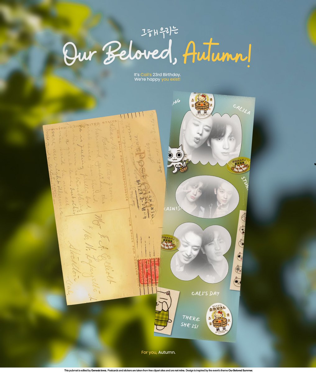 ᅠ   ᅠ   

ᅠ   ᅠ   

ᅠ   ᅠ   

        SNS   ✦✧  UPDATE .ᐟ
        今天 ≀ O4月  ⨾  13日期｡

ᅠ   ᅠ      #OurBelovedAutumn
         #CalilaAt23
         #AutumnSummer

ᅠ   ᅠ   

ᅠ   
ㅤ