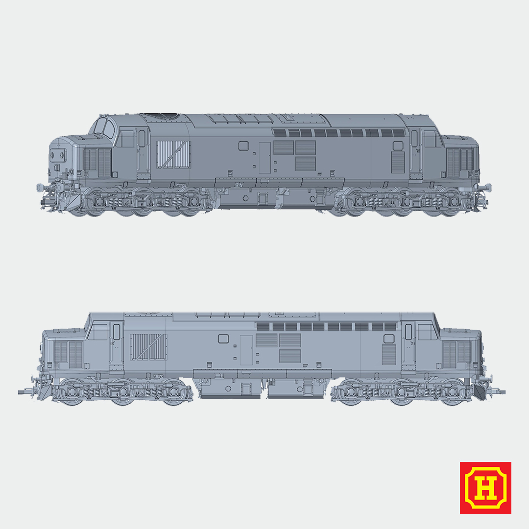 Class 37 in the Works! 🚂 Our Hornby TT:120 Class 37 is in development, and we're thrilled to share the latest 3D printed sample and the CAD designs with you. Find out more about these future models with our designer Louis, here 👉shorturl.at/uwVX9 #Hornby #HornbyTT