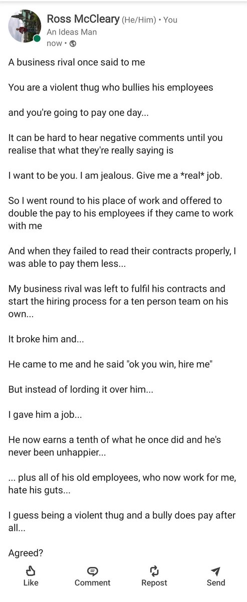 You are a violent thug who bullies his employees