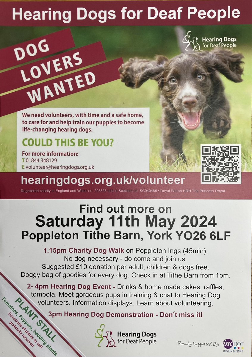 Do you ❤️ dogs? Of course you do!
Come along to Poppleton Tithe Barn in York, YO26 6LF Saturday 11th May 
You might even get to meet me!
#DogsOfBrunchBunch