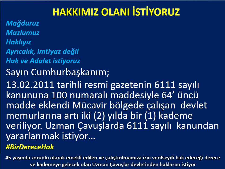 #UzmanÇavuş #BirDereceHak @RTErdogan @tcsavunma @hulusiakarmedya @Akparti @nacibostanci @akbasogluemin @AliYerlikaya @UlviYonter @dbdevletbahceli @mustafaelitas @UlviYonter @erkanakcay45 @dijital @alitilkici38