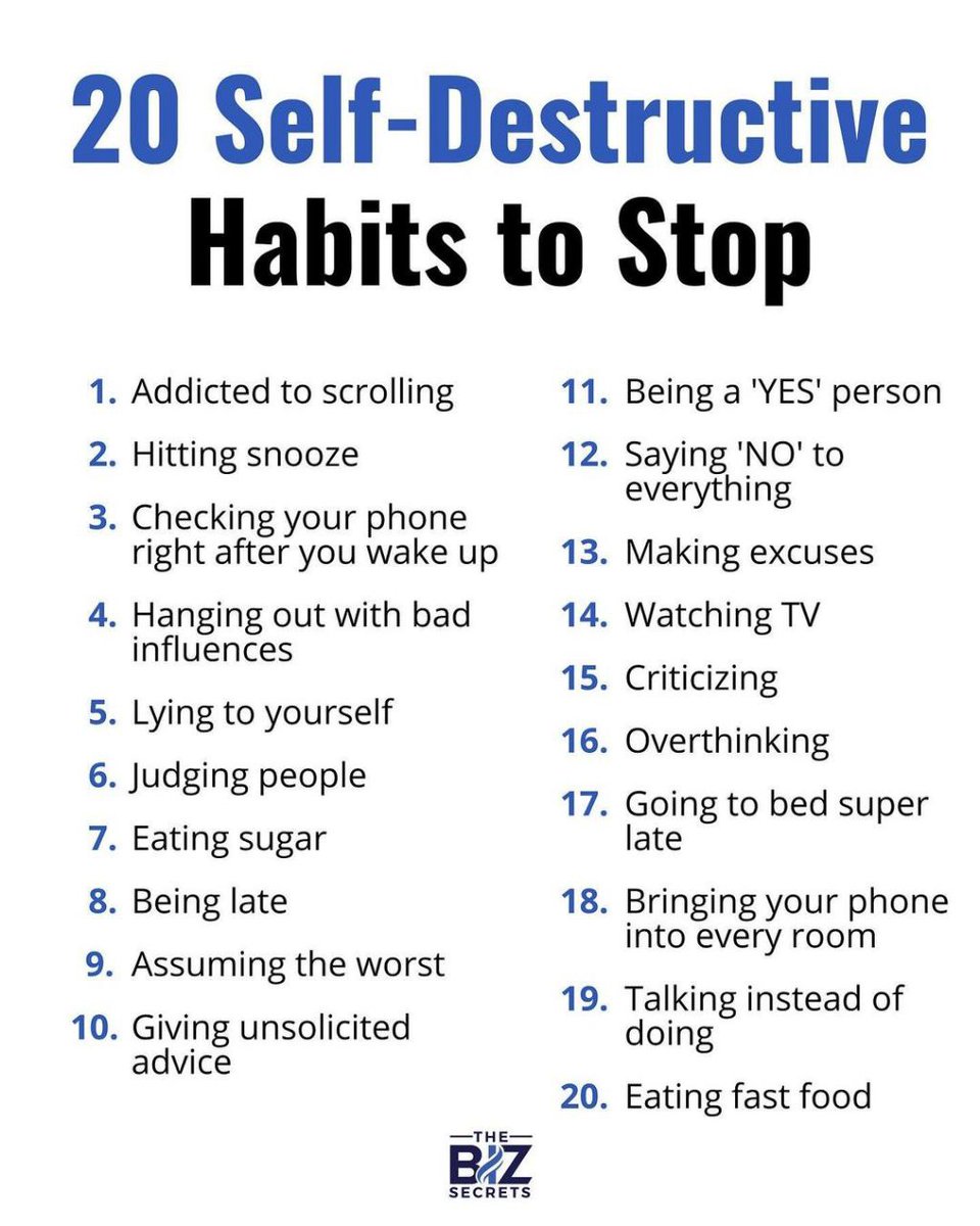 20 habits that you need to stop: