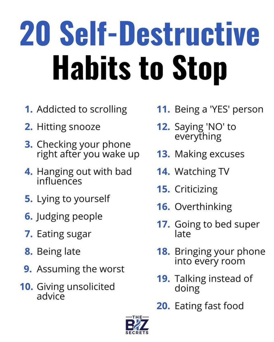 Business_Unions's tweet photo. 20 habits that you need to stop: https://t.co/nsJWfMveZW