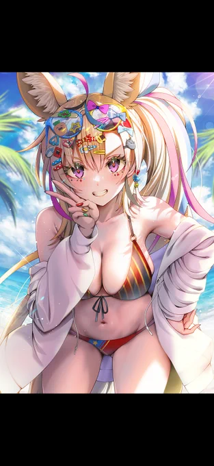 #気温が高いので気が早いが水着絵が見たいポルカさんー 