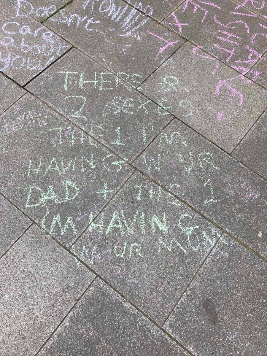 The TRAs have been out with the chalk at the People's History Museum again. It is still astounding that grown-ups allowed arguments that are no more than teenage notebook scrawlings to have serious influence. @WRN_Manchester