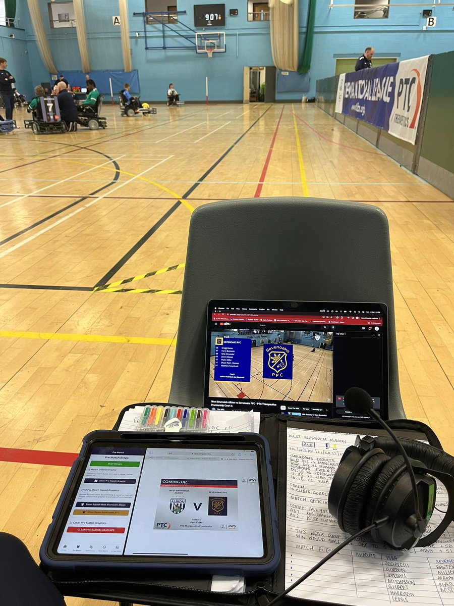 All set for another day of commentary in the 2023/24 @PTCBio Premiership! 🤩

#PowerchairFootball