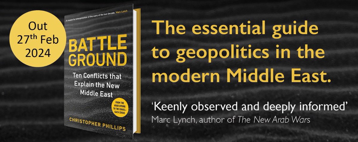For all those reading the news on Israel/Iran and perhaps looking for a more in-depth yet accessible analysis of the various, complex conflict dynamics of the Middle East may I recommend this brand new book by my @QMPoliticsIR colleague @cjophillips: