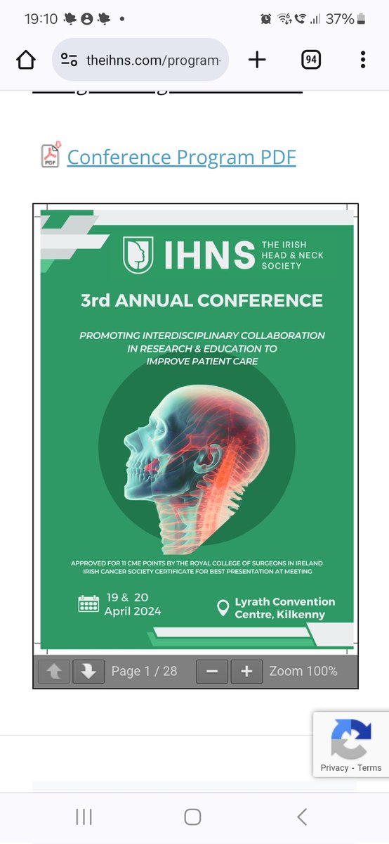 The 3rd annual conference of the Irish Head and Neck Society will take place this Friday and Saturday in Kilkenny Convention Centre. Looking forward to great event!  theihns.com/events/3rd-iri…  #ihns24