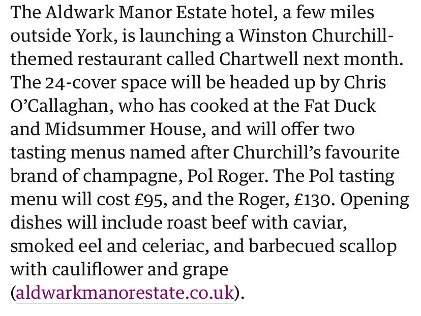 In @jayrayner1’s article in this weeks @guardian newspaper - New restaurant to be headed up by ex @Midsummerchef @Midsummerhouse chef Chris O’Callaghan.