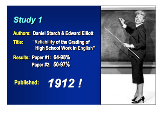 In 1912 we knew that grading practices were UNRELIABLE! So why do they persist over 100 years later! @tguskey tguskey.com/wp-content/upl…
