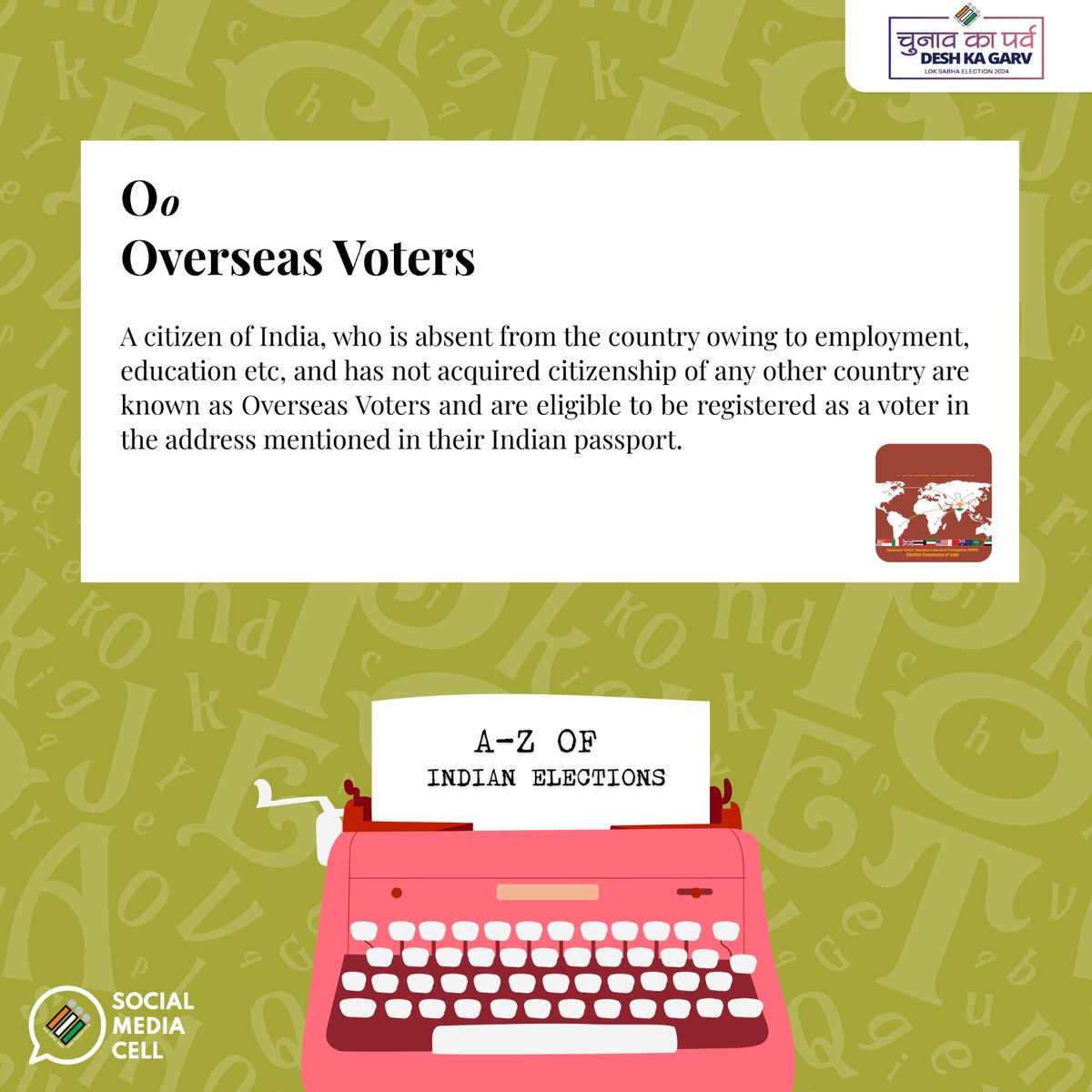 Exploring the Vocabulary of #IndianElections, One letter at a time! 📘🤓 O for Overseas Voters #ECI #ElectionGlossary #wordplay #IVote4Sure #ChunavKaParv #DeshKaGarv #Elections2024 #ceojharkhand