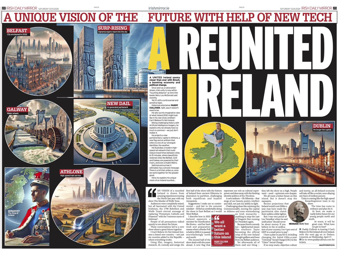 My @IrishMirror piece on my new show ‘I Can’t Believe it’s Not Ireland’ - where I proudly quote both @MaryLouMcDonald AND @LeoVaradkar ! See you in @mydolans this Wednesday and go to paddycullivan.com for all my other dates from Dublin to Donegal… @seamusennisarts