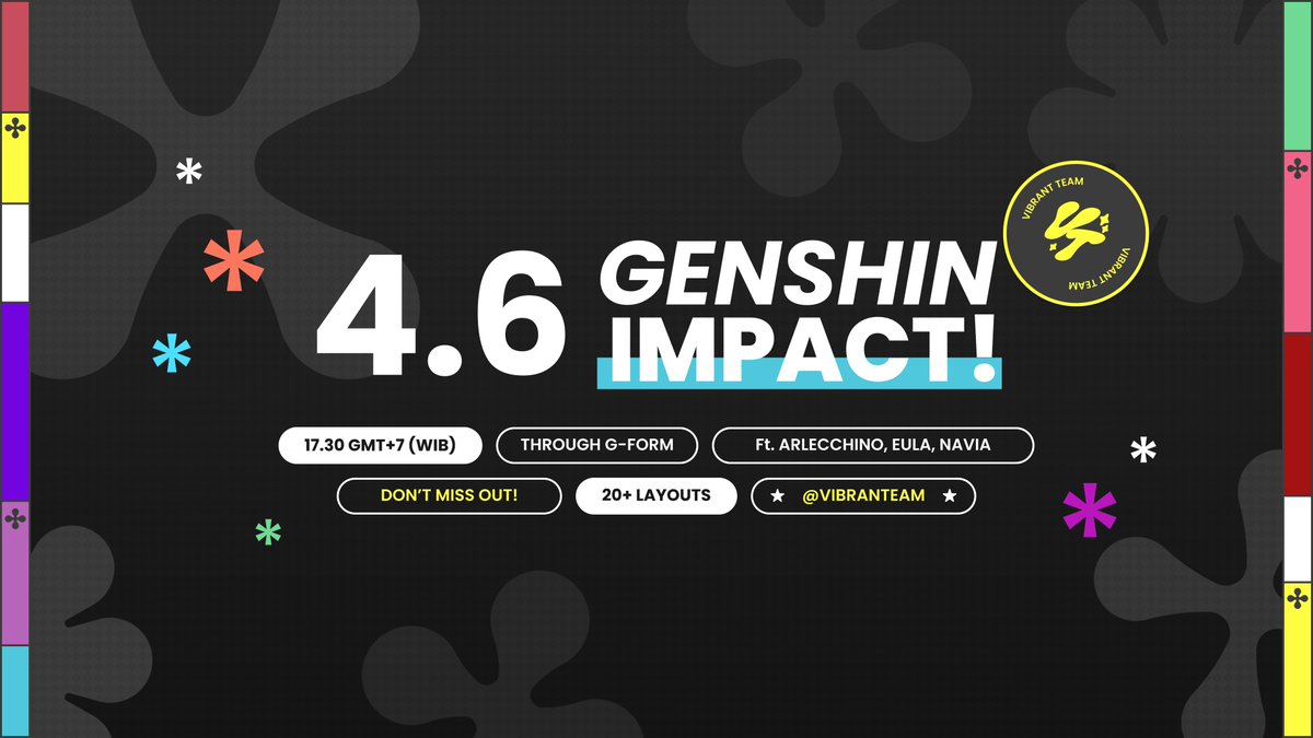 vibranteam's tweet photo. Hello, berikut preview layout yang akan di up untuk Genshin 4.6 Impact nanti ya! Yuk diintip, siapa tahu ada yang menarik 🫰

Nanti kita post detail di jam 16.00 WIB dan book start di jam 17.30 WIB ya ‼️

Maaf vivi terlambat update previewnya 😫 https://t.co/klX1OLDTCs