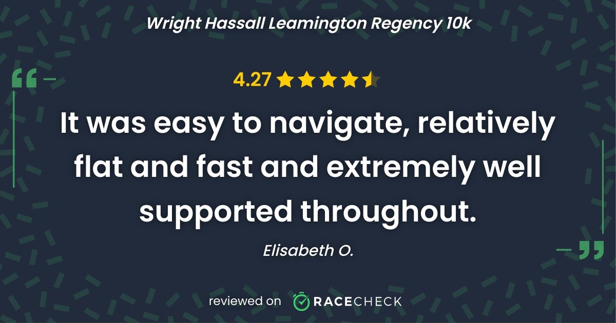 Thank you for the fantastic feedback we are getting on RaceCheck📷. Your views are important to help us continually improve the race.

Post your review by Friday 26th Apr, 5pm and stand a chance to win a free entry to next year's race
racecheck.com/.../wright-has…