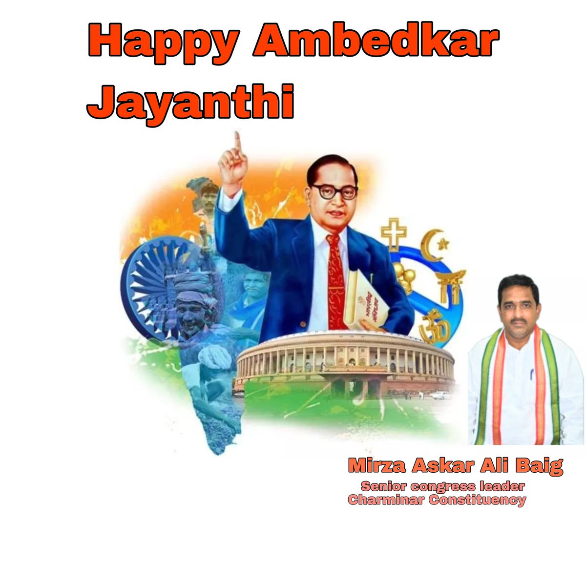 AskarMirza_INC's tweet photo. "Happy Ambedkar Jayanti! 🌟 

Let's honor Dr. B.R. Ambedkar's legacy of social equality and justice today and every day. His vision continues to inspire us towards a more inclusive world. 

Jai Bheem 
#AmbedkarJayanti2024 #Ambedkar https://t.co/xqzTmAD2MJ
