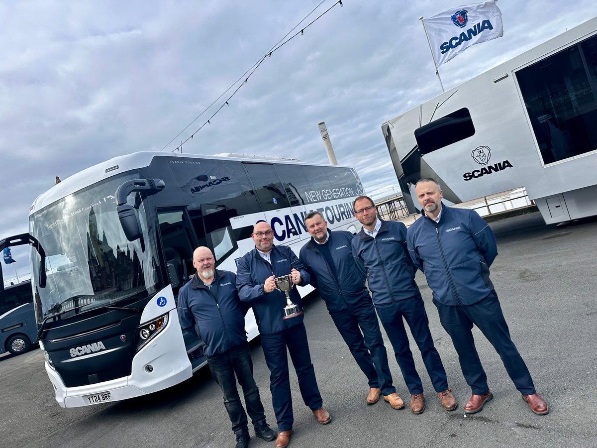 We’re set up and ready for day two of @UKCoachRally. We’ll be awarding our trophy to the winner of the best Scania coach today - so make sure to come and say hello to the team! 👏