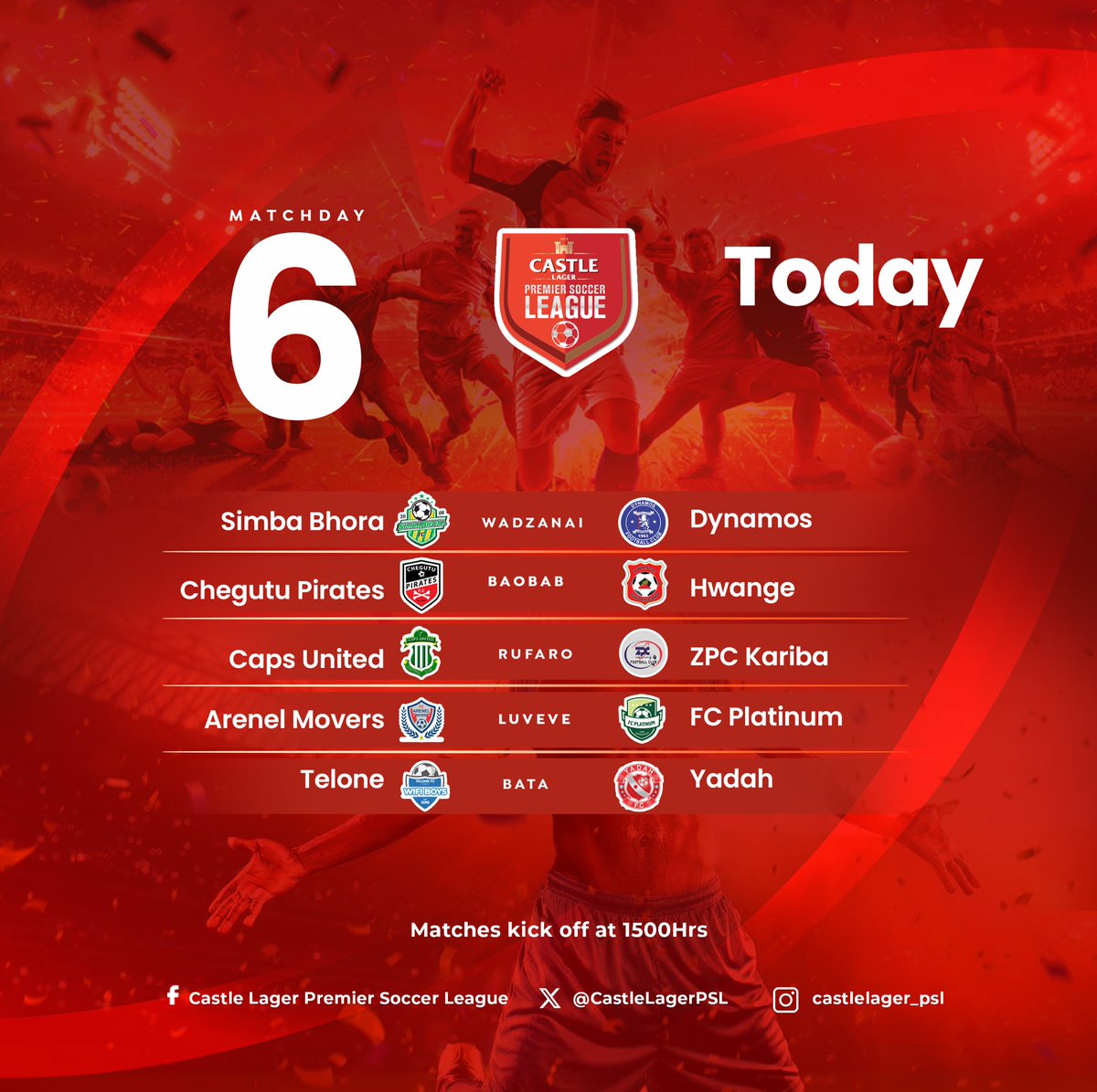 Today’s Castle Lager PSL matches: