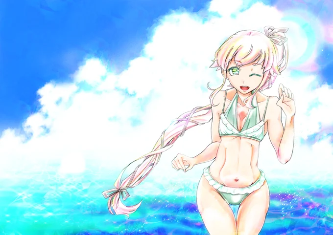 #気温が高いので気が早いが水着絵が見たいいつもの 