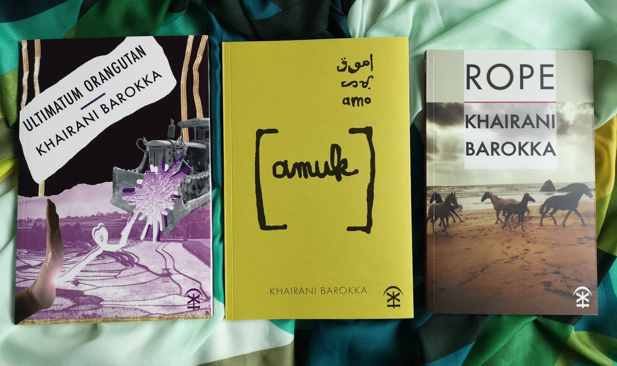 Introducing this trio of titles by Khairani Barokka @mailbykite, available together in a #poetry package for just £19.99. Rope, Ultimatum Orangutan and Okka's latest #poetry book, amuk. buff.ly/3UaslGf