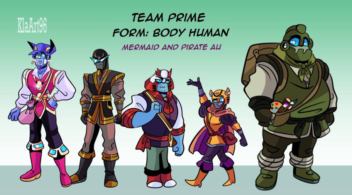 here is the version of my mech mermaid au team prime in earthly form🧜‍♂️🏴‍☠️ #maccadam #TransformersAnimated #transformers #transformersfanart #optimusprime #tfaoptimusprime #tabumblebee #ratchet #bulkhead #taprowl #tfabulkhead #tfaratchet #Maccadam #maccadams #tfa #Bumblebee #prowl