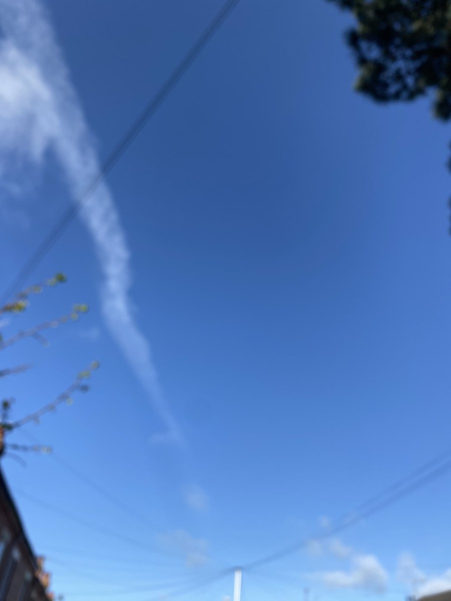 Ah - the sort of blue sky we never get anymore. Ten minutes ago, with a dissipating contrail as well. Well who’d have thought it.