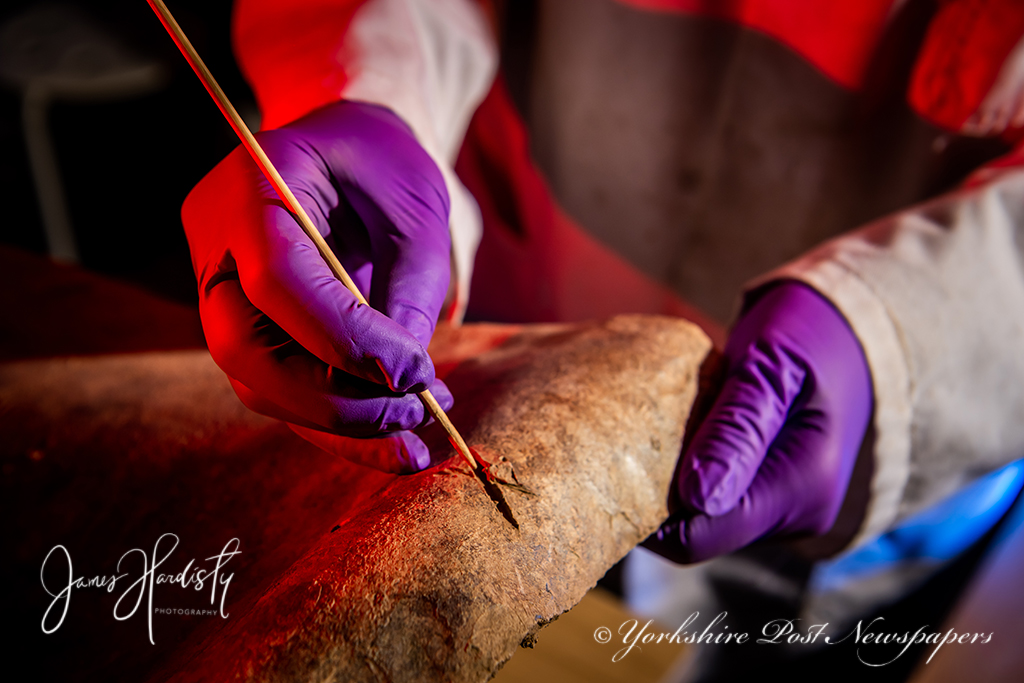What an incredible #job #conservator for #Leeds #City #Museums & #Galleries @LeedsMuseums working on a #ancient #Roman #coffin just one of the #exhibits in the #Living with #Death #exhibiton see more online @yorkshirepost @MarisaCashill @jonmillsphoto @LeedsCC_News @BenJonesPicEd