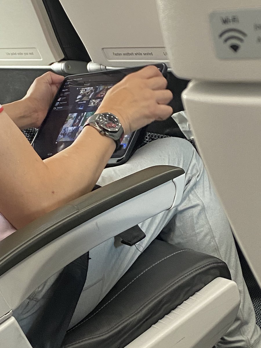 🛫 On our way to Geneva for #WatchesAndWonders2024 … there must be millions of £ worth of watches on our flight. The lovely gentlemen next to me wears the new AP Spider-Man 🕷️which is one of THE most difficult watches to get. Going for in excess of £350K!!