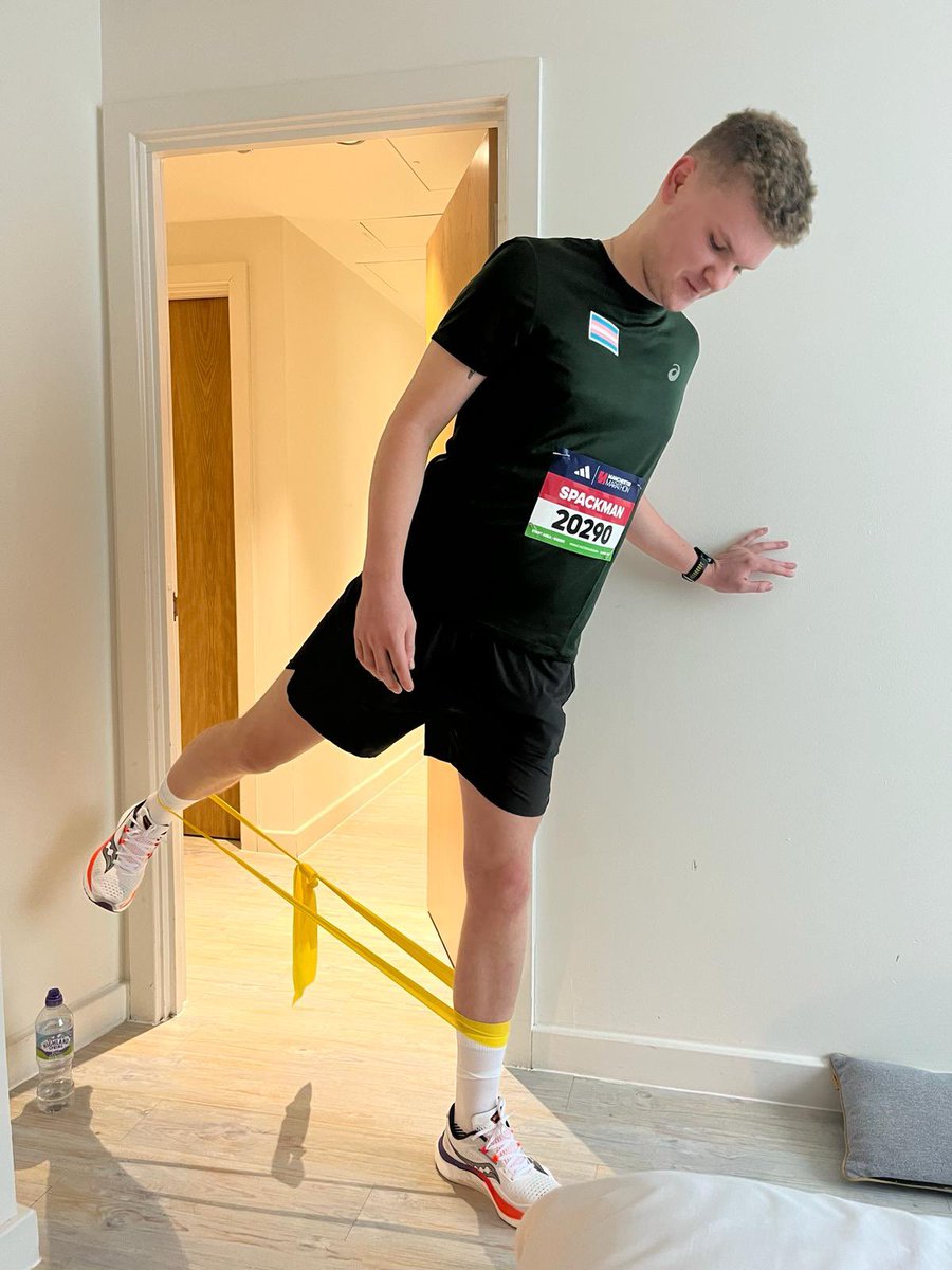Here’s m’boy, getting ready for the Manchester marathon, which he’s running for Mermaids :)