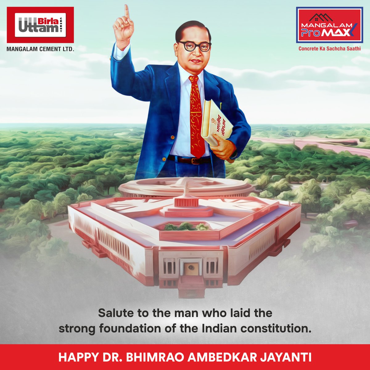 Saluting the architect of the Indian Constitution, Dr. #BRAmbedkar, on his birth anniversary! @MangalamCement pays tribute to his tireless efforts to shape a more inclusive & just society. Let's honor his legacy by striving for equality & empowerment for all.

#BRAmbedkarJayanti