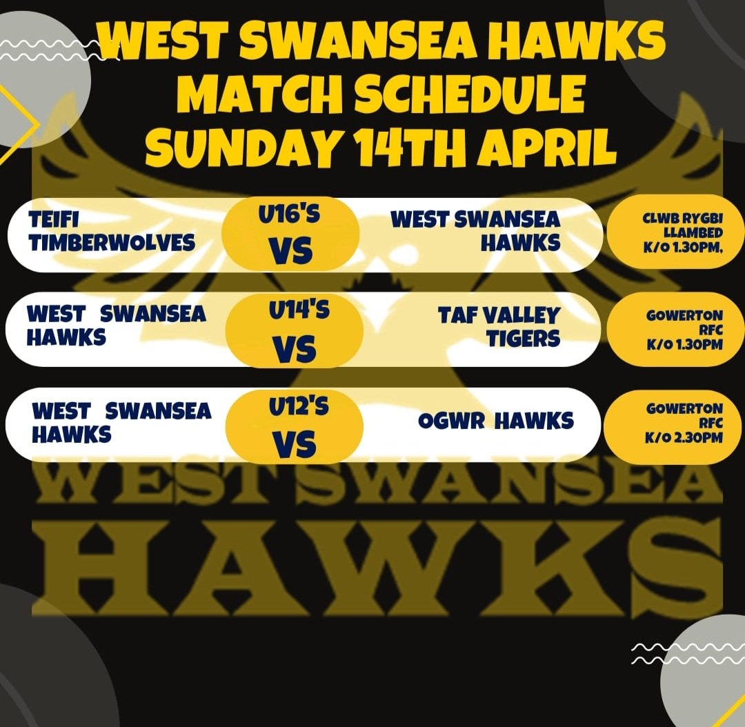 ‼️ GAME DAY ‼️ Sunday 14th brings you 3 ouf our WSH teams - U12s, U14s, U16s, home & away games Pop along to Gowerton rfc today & suppport the girls 🏉🏉 #BecomeaHawk #GirlsRugby #GameDay @sarahjonesyx @A_NewtDTCS @happyeggshaped