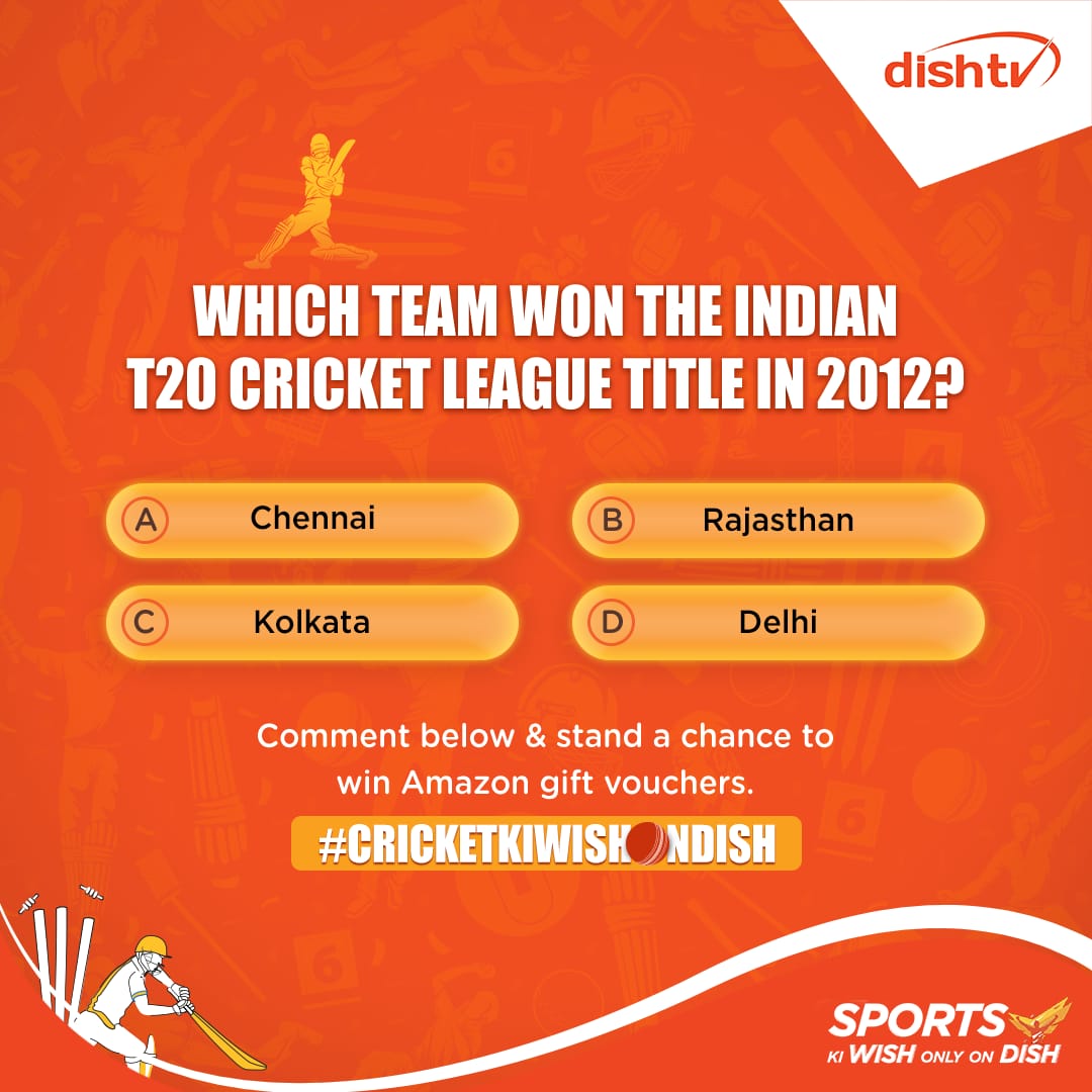 Are you certain about your cricket expertise? Take a shot at this challenge and find out! Drop your answer in the comments and you could be the lucky winner of Amazon gift vouchers! #DishTV #contestalert #contesttime #cricket #giveaway #giveawaycontest