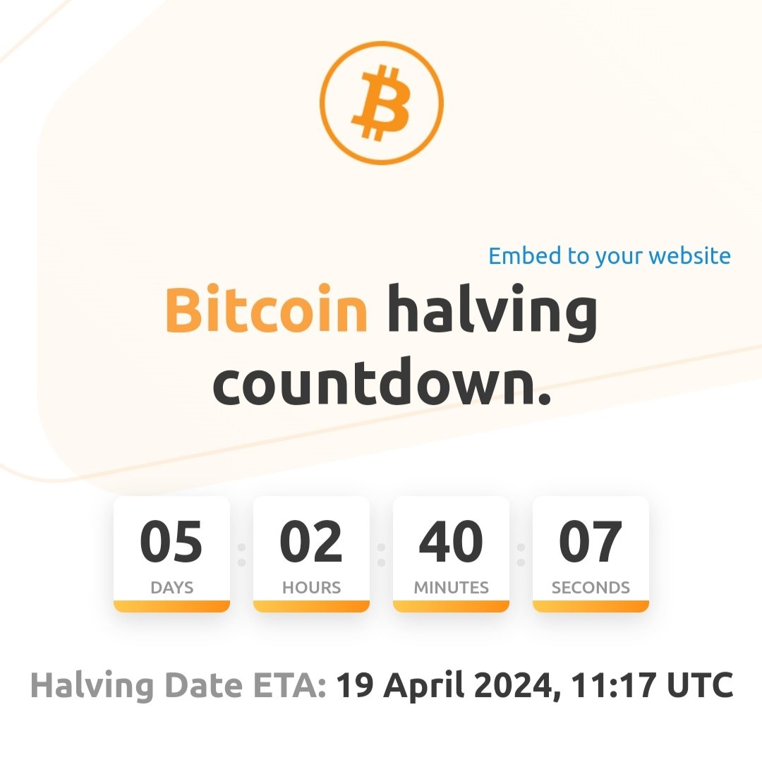 GM ☀️

Not long until the Bitcoin halving.

Tick tock ⏰