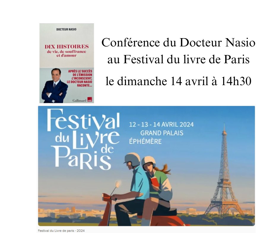 JDNasio's tweet image. Aujourd'hui, lors du Festival du Livre de Paris au Grand Palais Éphémère, le Docteur @JDNasio  donnera une conférence sur « l’Amour dans le couple »
📷dimanche 14 avril 2024 à 14 heures 30 au stand Radio France (A38)