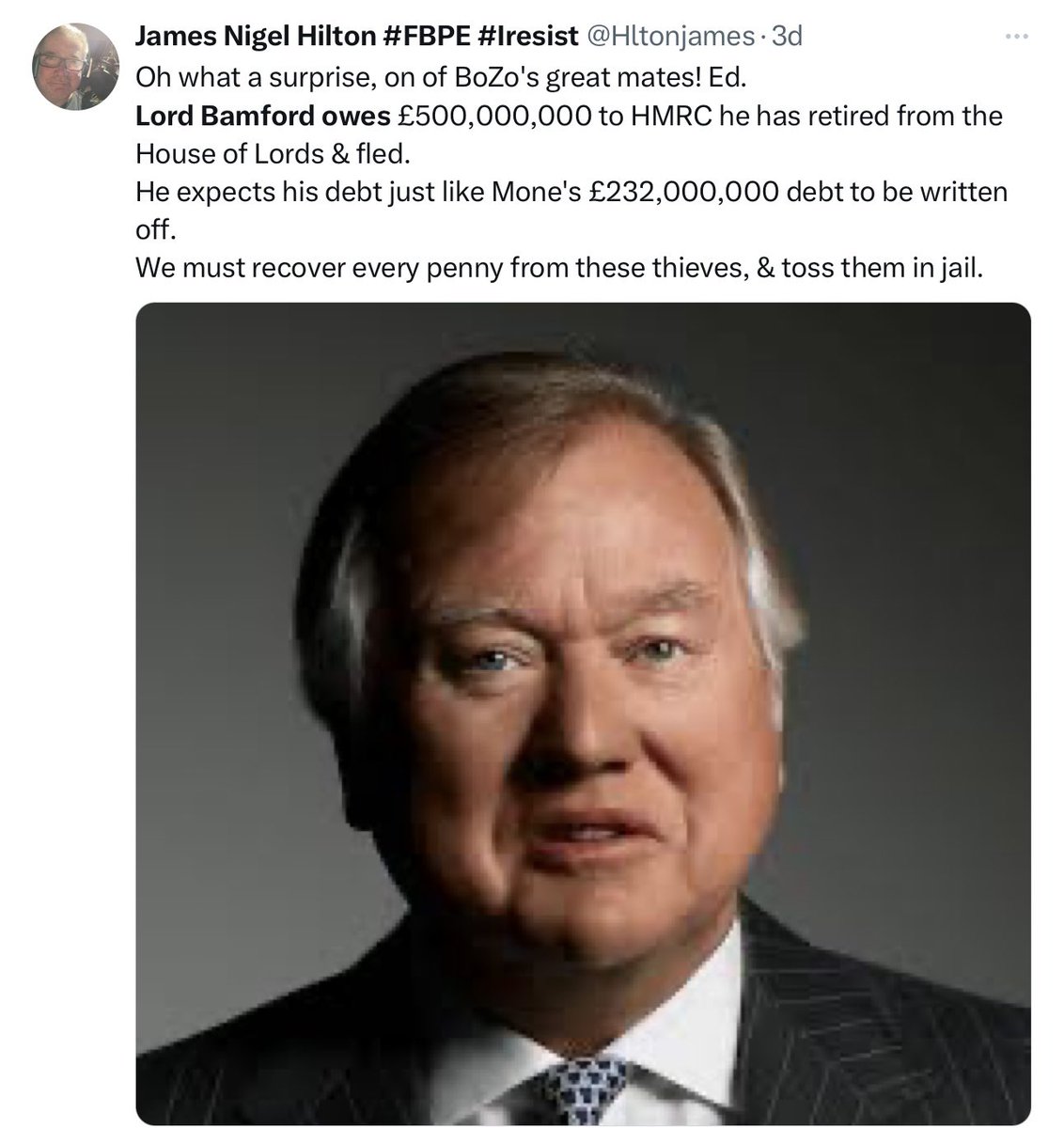 Thank goodness for John O’Farrell, not entering into the “Israel is our ally whatever they do” debate. Certain people positively salivating at the prospect of escalation of war! So many vested interests. Yes,the Rayner story is a non-story compared to “Lord” Bamford. #bbclaurak