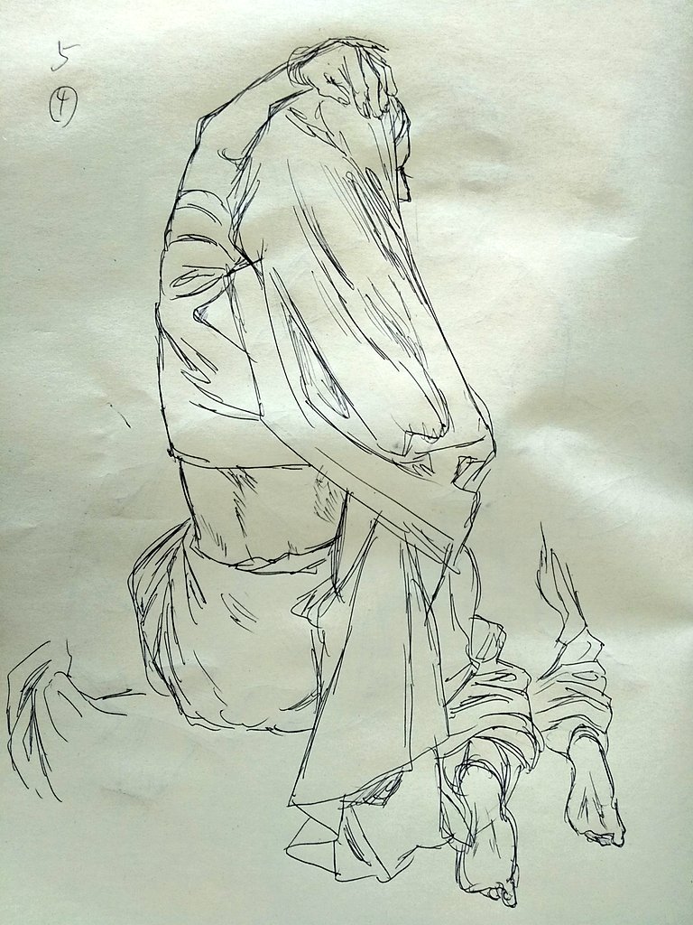 今日のクロッキー会はモデルさんがとても美しいサリー姿で、
ポーズの度に衣裳の表情が変わり、流れる布の皺を永遠に描き込んでいたいような楽しさでした
#JAniCA