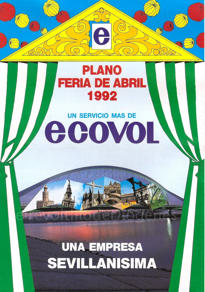 DeRevoltillo's tweet photo. 1992 Feria de Abril. Plano de la Feria de “Ecovol”

Recordamos la Feria de Abril de 1992 (año de la Expo) con la portada del plano que patrocinaba el desaparecido Ecovol, primer hipermercado sevillano, de grato recuerdo, desaparecido pocos años después (1995). https://t.co/IhKfC0JZaP