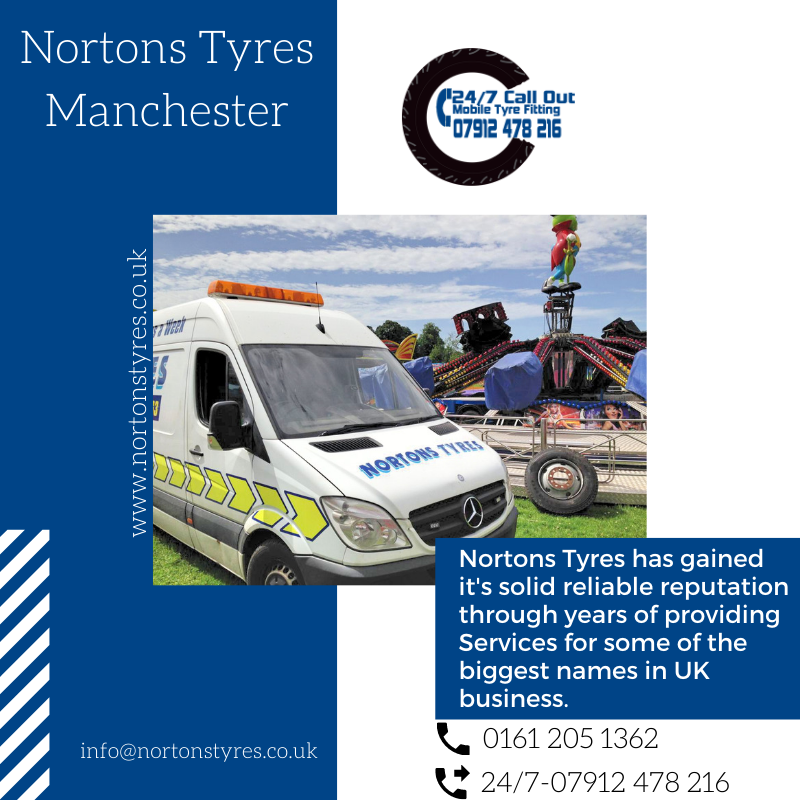 Nortons Tyres has gained it's solid reliable reputation through years of providing Services for some of the biggest names in UK business
24hr mobile tyre fitting call out 07912 478216 or day 0161 205 1362 
#tyres #manchester #24/7 #mobilefitting #24hrs #24hours #tyrefitting