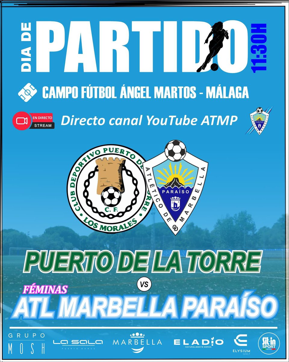 FeminasATMP's tweet photo. 🗣️ #DíaDePartido ⚽⁣⁣⁣
⁣⁣⁣
 Jornada 1️⃣
🆚 CD Puerto de la Torre (@FemPtoDeLaTorre)
⌚ 11:30h⁣⁣⁣
🏟️ Campo Municipal Ángel Martos
📍 Málaga
⁣⁣⁣ 
#MarcaMarbella Ⓜ️⁣
#SomosAtléticoMarbellaParaíso ⚪️💙 https://t.co/BTPvPzH1kS