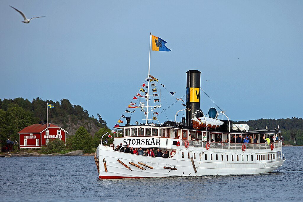 Storskär (literally Big Skerry) is a steamship, built in 1908 in Gothenburg 

Originally named Strängnäs Express & traded between Stockholm & Strängnäs on Lake Malaren. 

She was transferred to service on Stockholm archipelago in 1939,&  given her current name the following year