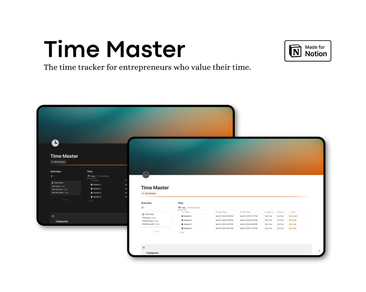 Entrepreneurs, Elevate Your Time Management!

Unlock your FREE Time Master template — designed to revolutionize your time tracking.

Get Your Toolkit:
1️⃣ Like this tweet
2️⃣ Comment 'Time'
3️⃣ Follow me

Embark on a smarter, more efficient path to success. Don't miss out!

P.S.