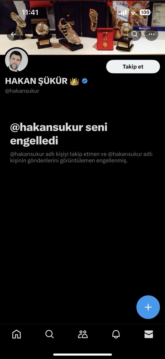 Hakan Şükür bana Dm den yazıp engellemiş 🤷‍♂️🤭 🥳🥳🥳