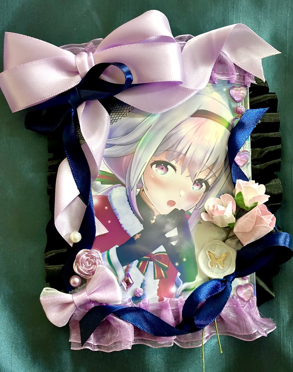 1girl solo looking at viewer smile open mouth ribbon green hair  illustration images