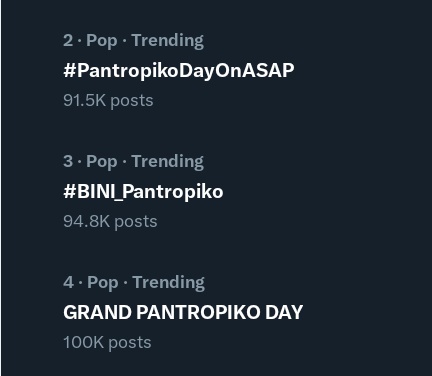 1/3 100k posts :')

GRAND PANTROPIKO DAY

#PantropikoDayOnASAP
#BINI_Pantropiko 
#BINI @BINI_ph