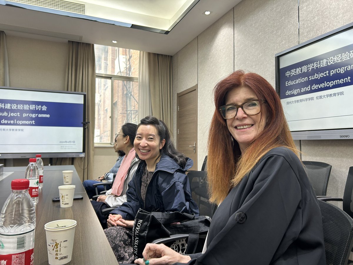 Dr Jie Gao (@drjiegao) on Twitter photo We <a href="/DrRachaelLevy1/">Dr Rachael Levy</a> <a href="/YZHU91/">Dr Yan Zhu</a> had a very productive meeting with colleagues in Yangzhou University to discuss MA and BA programmes in <a href="/IOE_London/">IOE, UCL's Faculty of Education & Society</a> and YZU. It was very interesting to see the similarities and differences in HE teaching between the UK and China. <a href="/UCL_Global/">UCL Global Engagement</a> We <a href="/DrRachaelLevy1/">Dr Rachael Levy</a> <a href="/YZHU91/">Dr Yan Zhu</a> had a very productive meeting with colleagues in Yangzhou University to discuss MA and BA programmes in <a href="/IOE_London/">IOE, UCL's Faculty of Education & Society</a> and YZU. It was very interesting to see the similarities and differences in HE teaching between the UK and China. <a href="/UCL_Global/">UCL Global Engagement</a>
