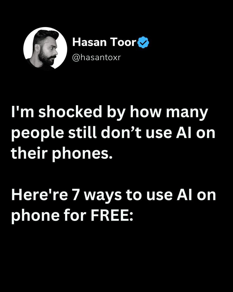 I'm shocked by how many people still don’t use AI on their phones. Here're 7 ways to use AI on phone for FREE:
