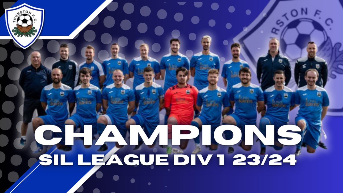 Congratulations to @SILHQ confirmed champions @HenleyAFC @ThurstonFC #smsports #graphics #design #champions #promotion
