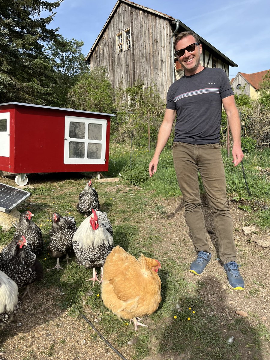 I got to meet the Knaden family chickens! The rooster was surprisingly docile.